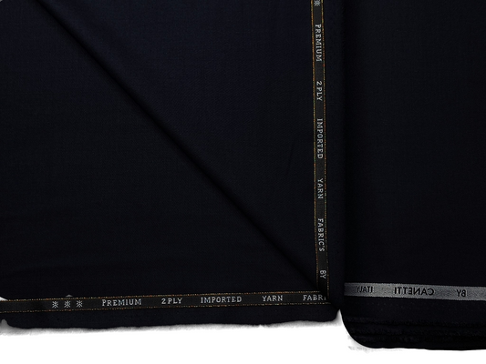 Canetti Italy Premium TR Suiting Fabric (Dark Navy Blue, Plain)