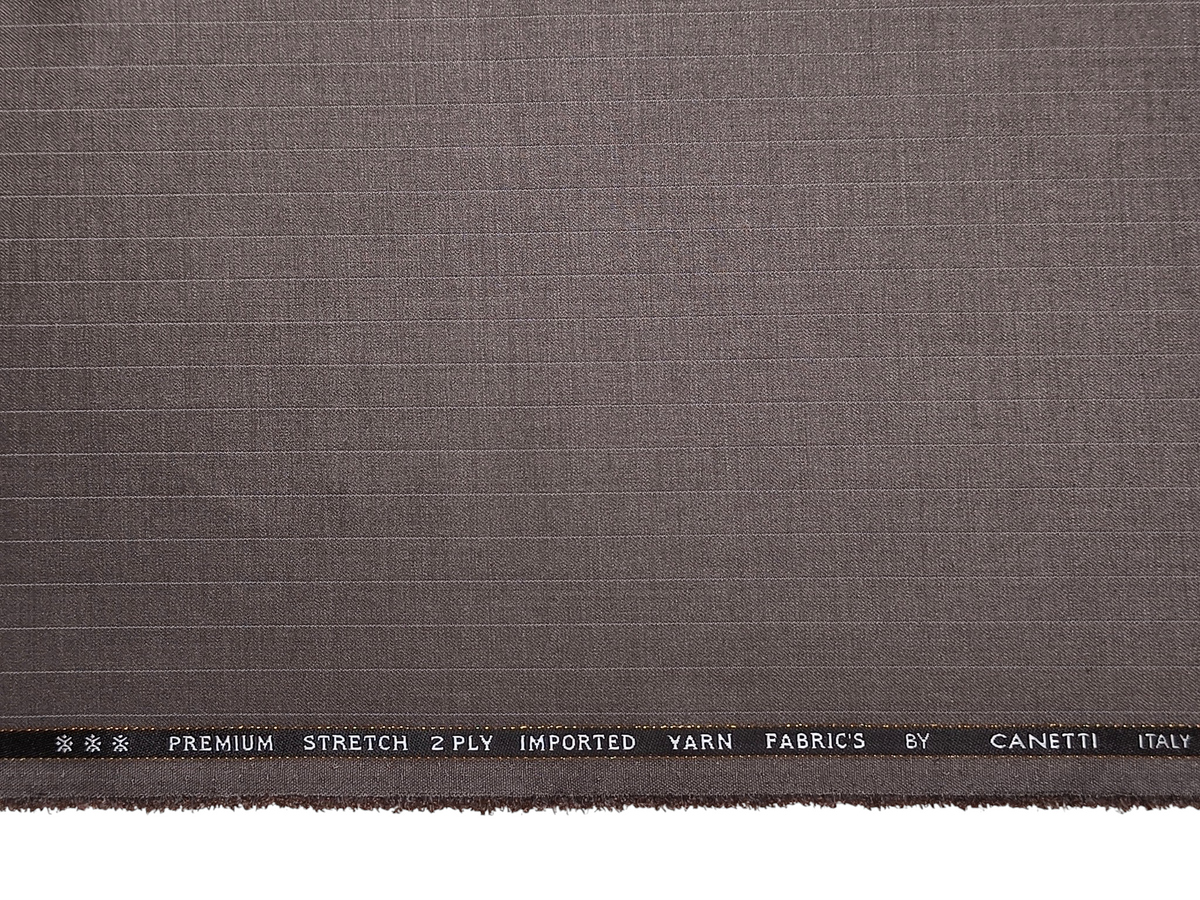 Canetti Italy Premium TR Stretched Suiting Fabric (Light Taupe, Pinstripes)