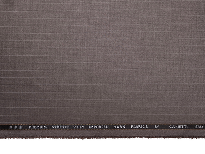 Canetti Italy Premium TR Stretched Suiting Fabric (Light Taupe, Pinstripes)