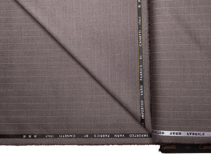 Canetti Italy Premium TR Stretched Suiting Fabric (Light Taupe, Pinstripes)
