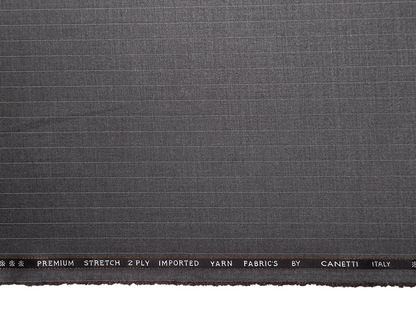 Canetti Italy Premium TR Stretched Suiting Fabric (Dusty Grey, Pinstripes)
