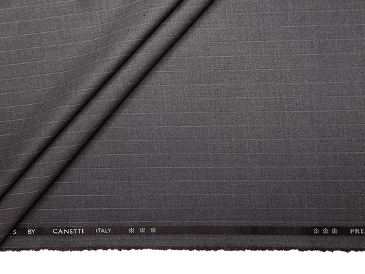 Canetti Italy Premium TR Stretched Suiting Fabric (Dusty Grey, Pinstripes)