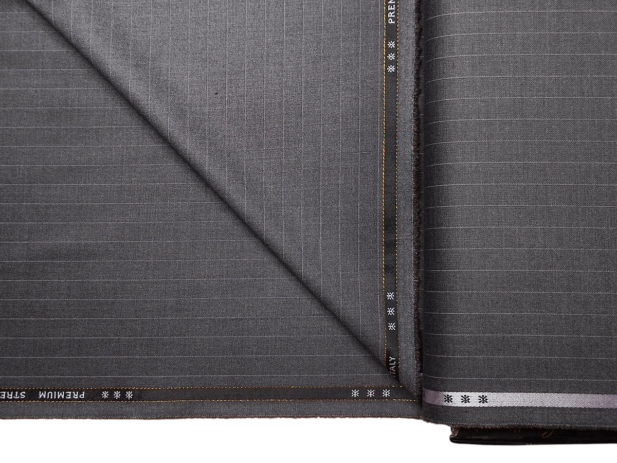 Canetti Italy Premium TR Stretched Suiting Fabric (Dusty Grey, Pinstripes)