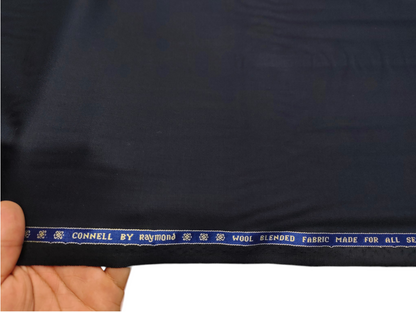 Raymond Connell Wool Blended Premium Suiting Fabric (Navy Blue, Plain)