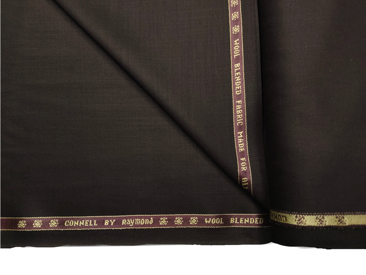 Raymond Connell Wool Blended Premium Suiting Fabric (Dark Brown, Plain)