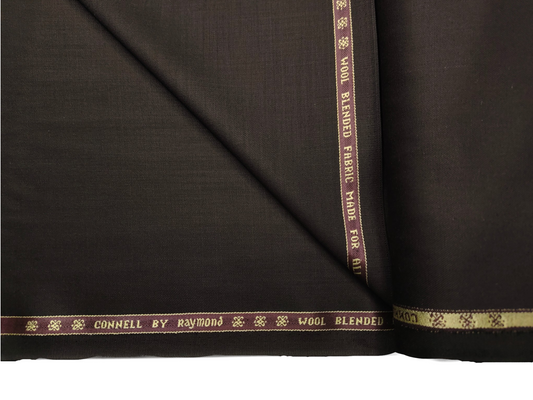 Raymond Connell Wool Blended Premium Suiting Fabric (Dark Brown, Plain)