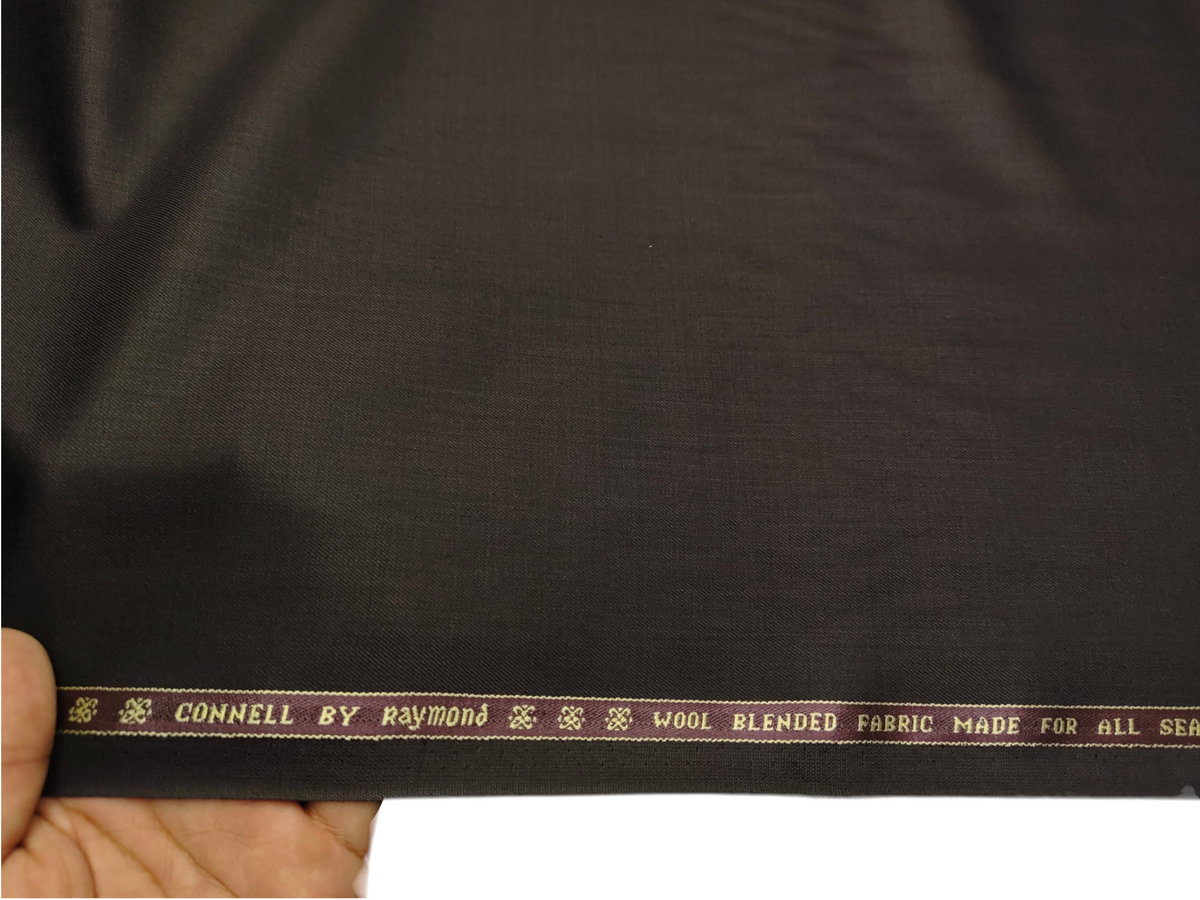 Raymond Connell Wool Blended Premium Suiting Fabric (Dark Brown, Plain)