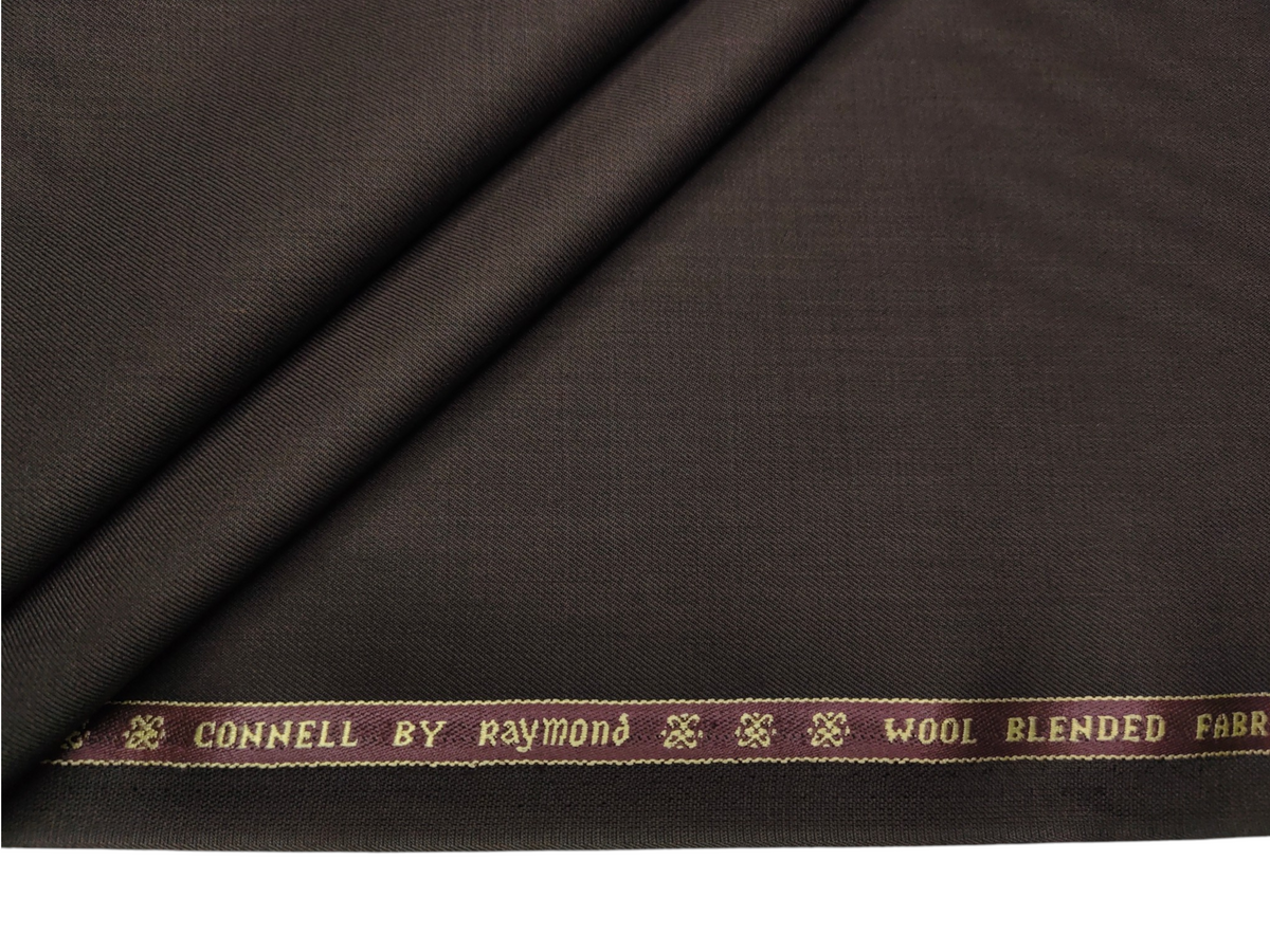 Raymond Connell Wool Blended Premium Suiting Fabric (Dark Brown, Plain)