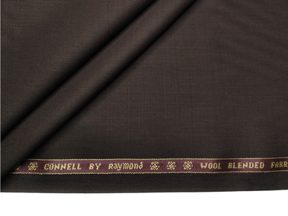 Raymond Connell Wool Blended Premium Suiting Fabric (Dark Brown, Plain)