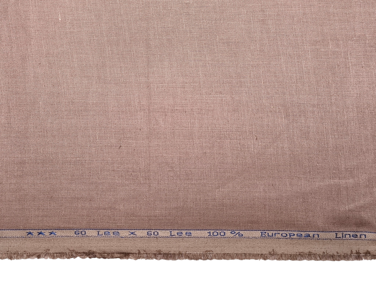 100% Pure Linen 60 LEA Shirting Fabric (Pastel Brown, Plain)
