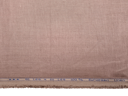 100% Pure Linen 60 LEA Shirting Fabric (Pastel Brown, Plain)