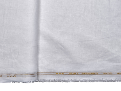 100% Pure European Linen 40 LEA Suiting Fabric (White, Plain)