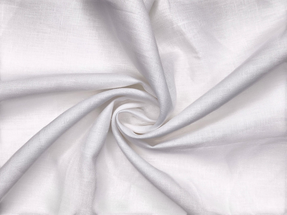 100% Pure European Linen 40 LEA Suiting Fabric (White, Plain)