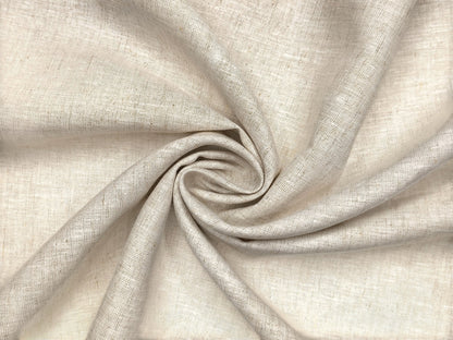 100% Pure European Linen 40 LEA Suiting Fabric (Natural Beige, Plain)