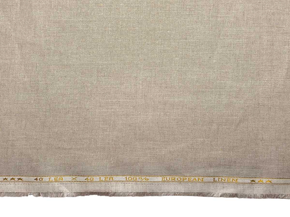 100% Pure European Linen 40 LEA Suiting Fabric (Dark Natural, Plain)