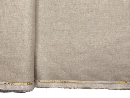 100% Pure European Linen 40 LEA Suiting Fabric (Dark Natural, Plain)