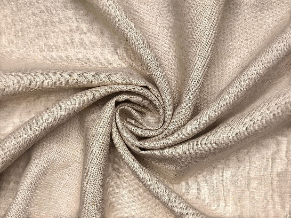 100% Pure European Linen 40 LEA Suiting Fabric (Dark Natural, Plain)