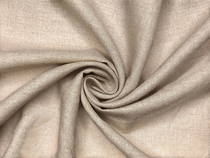 100% Pure European Linen 40 LEA Suiting Fabric (Dark Natural, Plain)