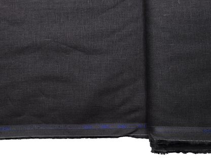 100% Pure European Linen 25 LEA Suiting Fabric (Dark Grey, Plain)