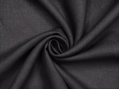 100% Pure European Linen 25 LEA Suiting Fabric (Dark Grey, Plain)
