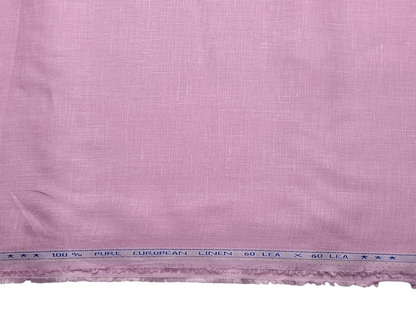 100% Pure European Linen 60 LEA Shirting Fabric (Light Pink, Plain)