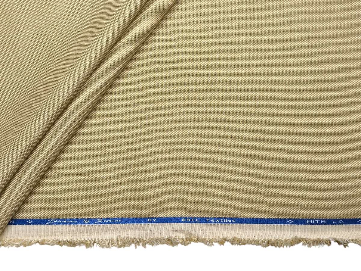 Dickens & Browne 100% Cotton Stretch Suiting Fabric (Beige Cream, Textured)