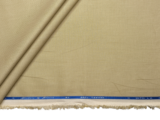 Dickens & Browne 100% Cotton Stretch Suiting Fabric (Beige Cream, Textured)