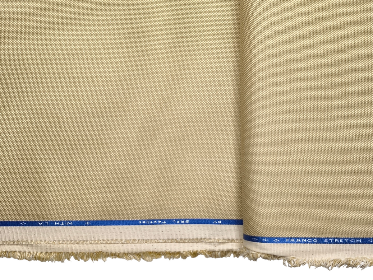 Dickens & Browne 100% Cotton Stretch Suiting Fabric (Beige Cream, Textured)