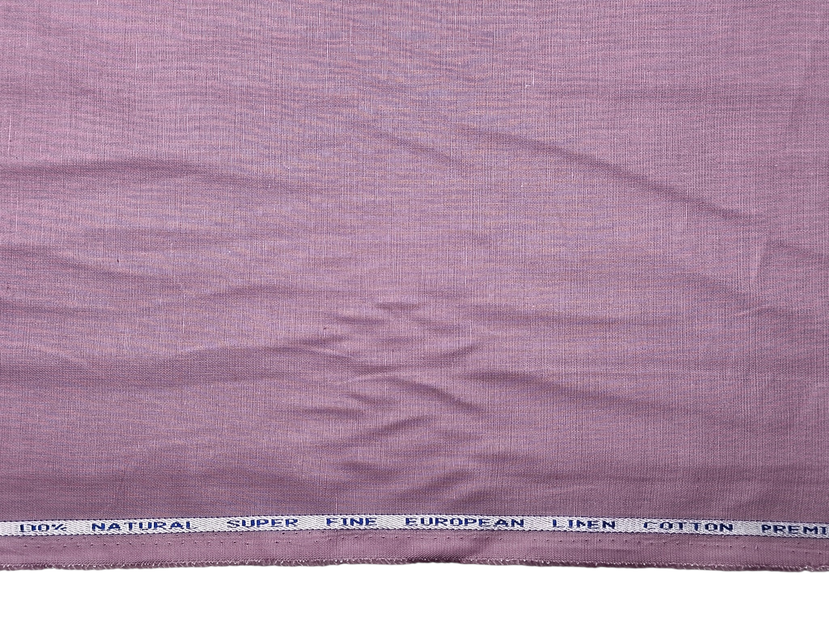 Cotton Linen Blended Premium Shirting Fabric (Lavender , Plain)