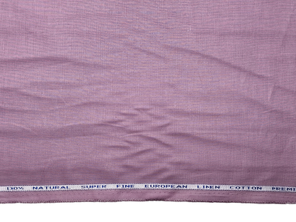 Cotton Linen Blended Premium Shirting Fabric (Lavender , Plain)