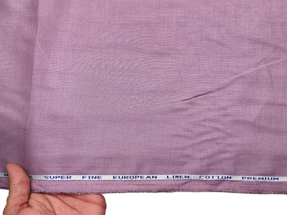 Cotton Linen Blended Premium Shirting Fabric (Lavender , Plain)