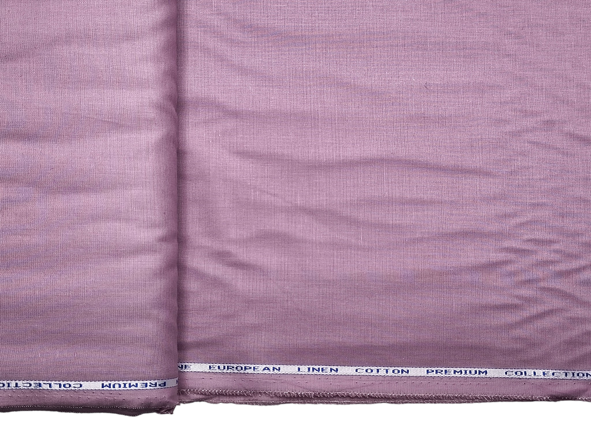 Cotton Linen Blended Premium Shirting Fabric (Lavender , Plain)