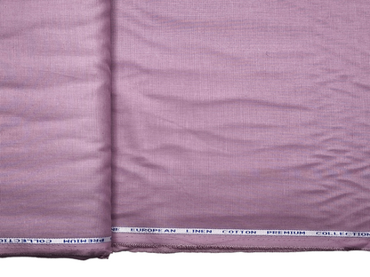 Cotton Linen Blended Premium Shirting Fabric (Lavender , Plain)