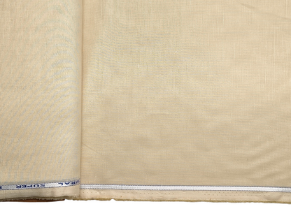 Cotton Linen Blended Premium Shirting Fabric (Light Beige, Plain)