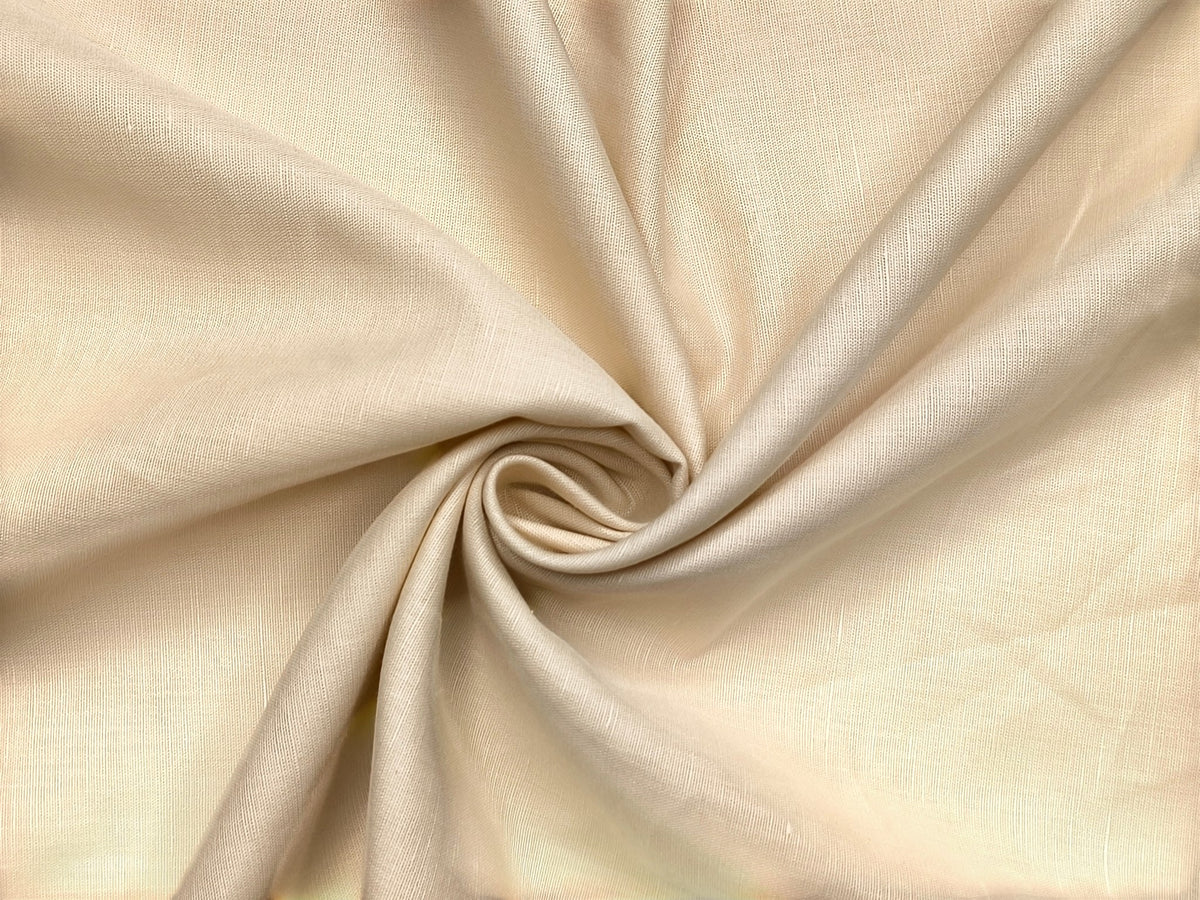 Cotton Linen Blended Premium Shirting Fabric (Light Beige, Plain)