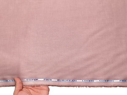 Cotton Linen Blended Premium Shirting Fabric (Peach, Plain)