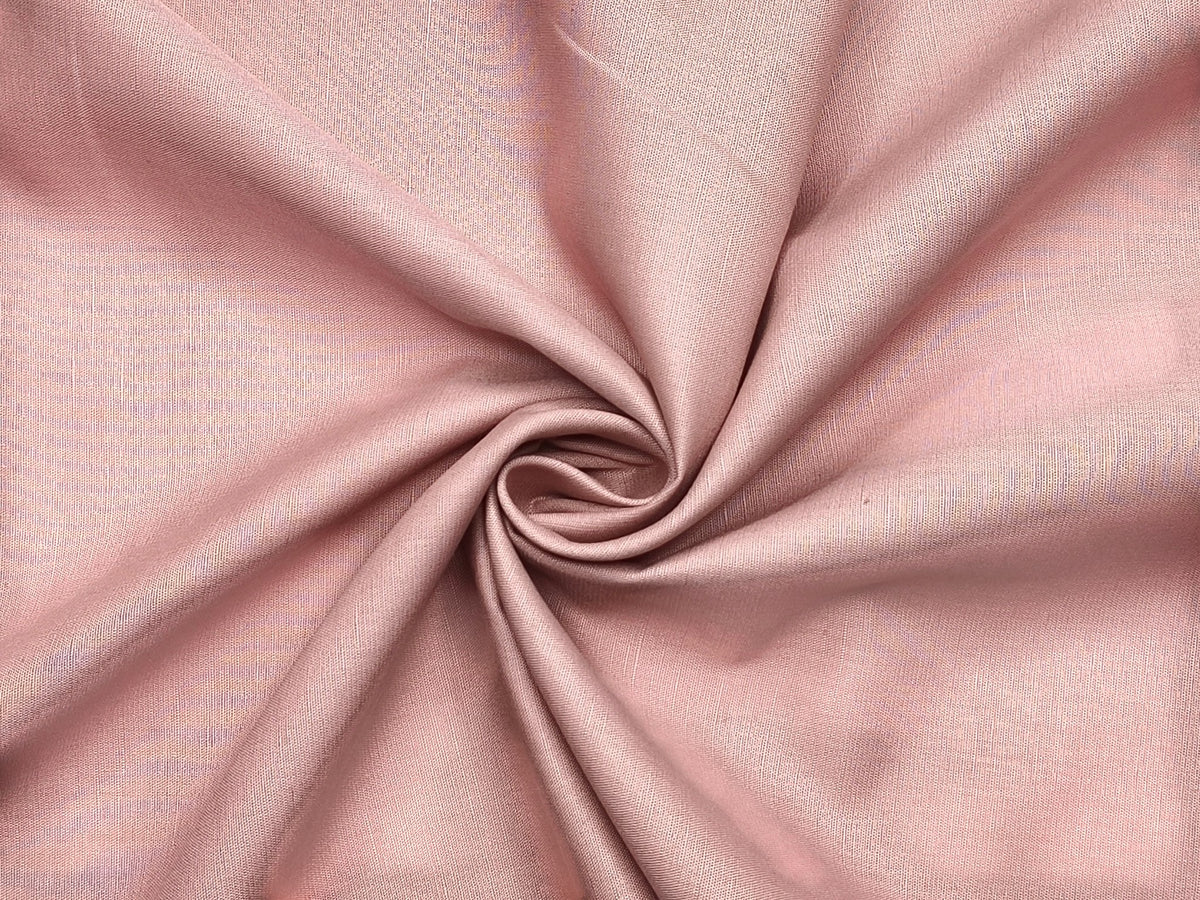 Cotton Linen Blended Premium Shirting Fabric (Peach, Plain)