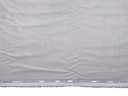 Cotton Linen Blended Premium Shirting Fabric (Light Grey, Plain)