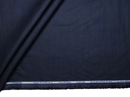 Cotton Linen Blended Premium Shirting Fabric  (Navy Blue, Plain)