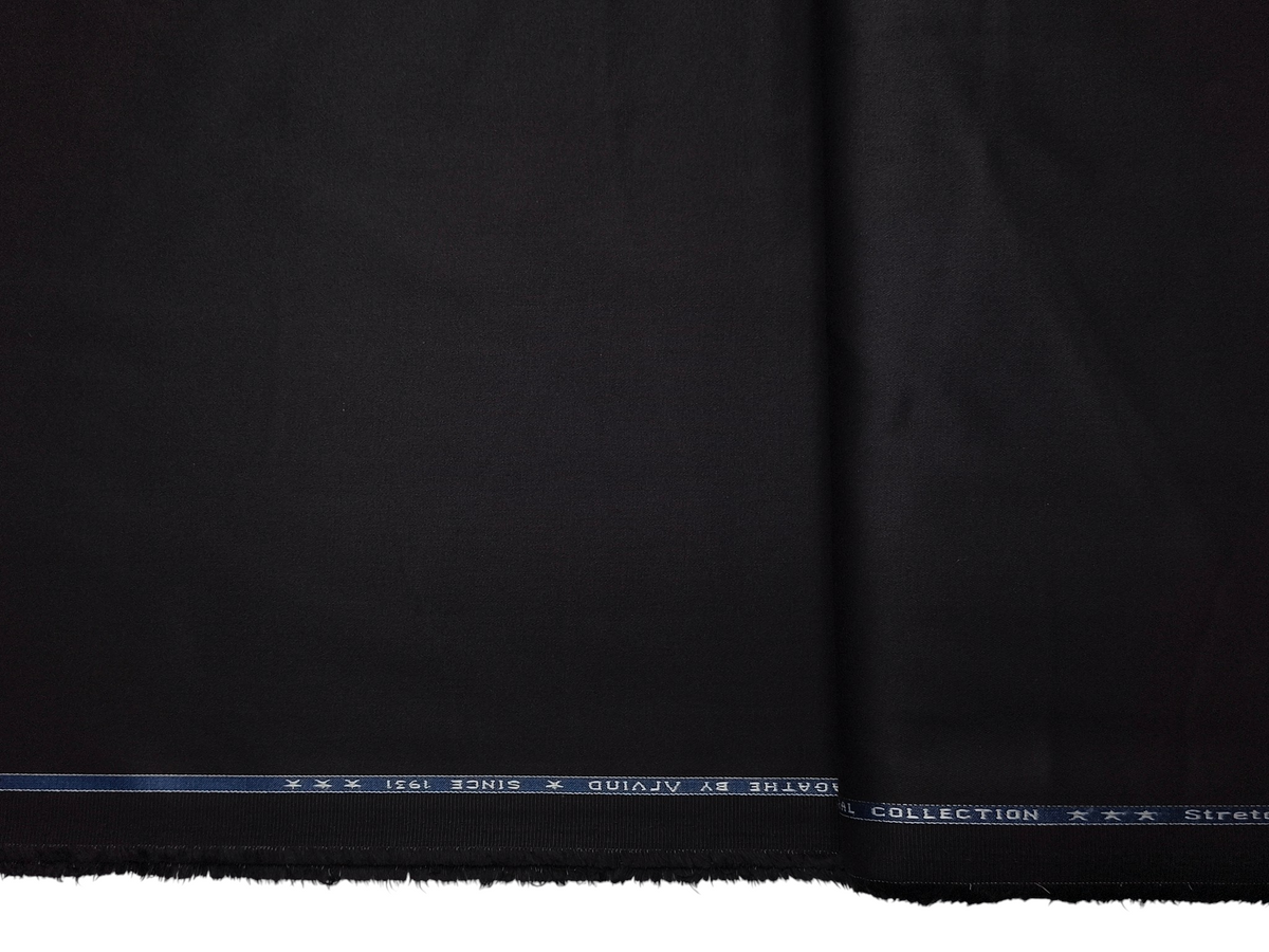 Arvind 100% Cotton Stretched Suiting Fabric (Black , Twill Weave)