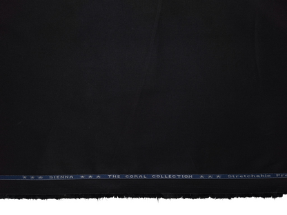 Arvind 100% Cotton Stretched Suiting Fabric (Black , Twill Weave)