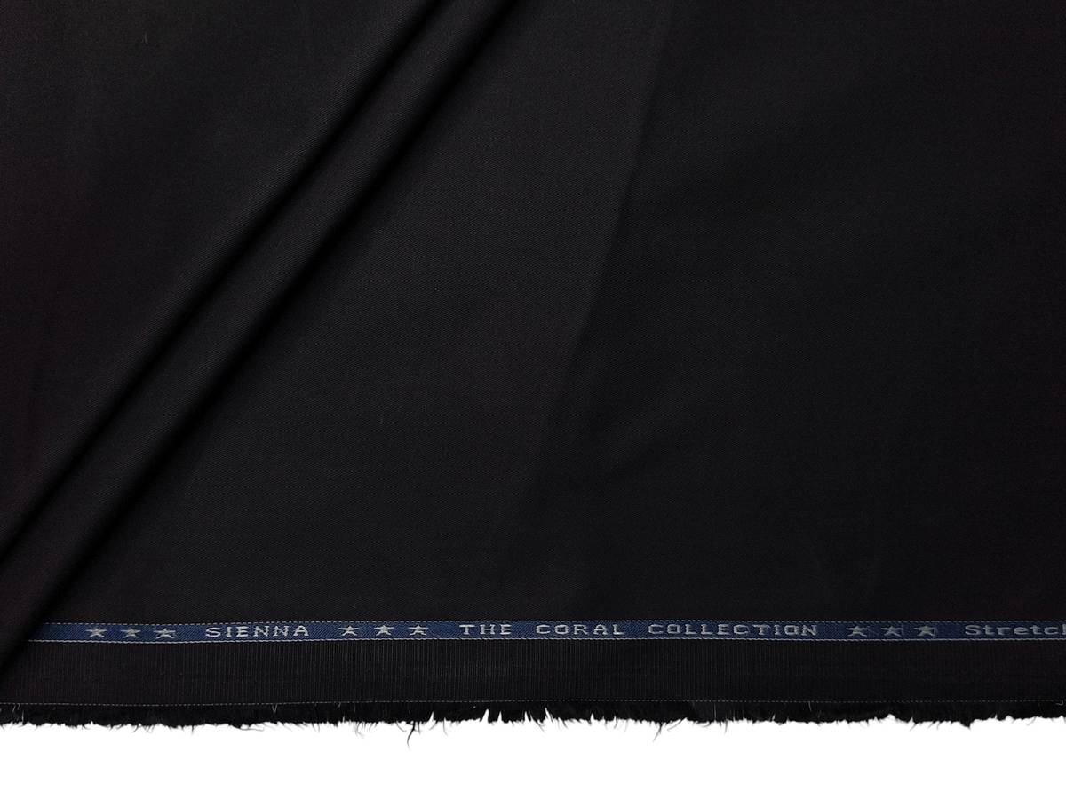 Arvind 100% Cotton Stretched Suiting Fabric (Black , Twill Weave)