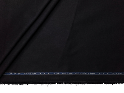 Arvind 100% Cotton Stretched Suiting Fabric (Black , Twill Weave)