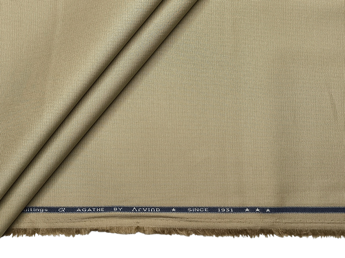 Arvind 100% Cotton Textured Suiting Fabric (Light Pista Plain)