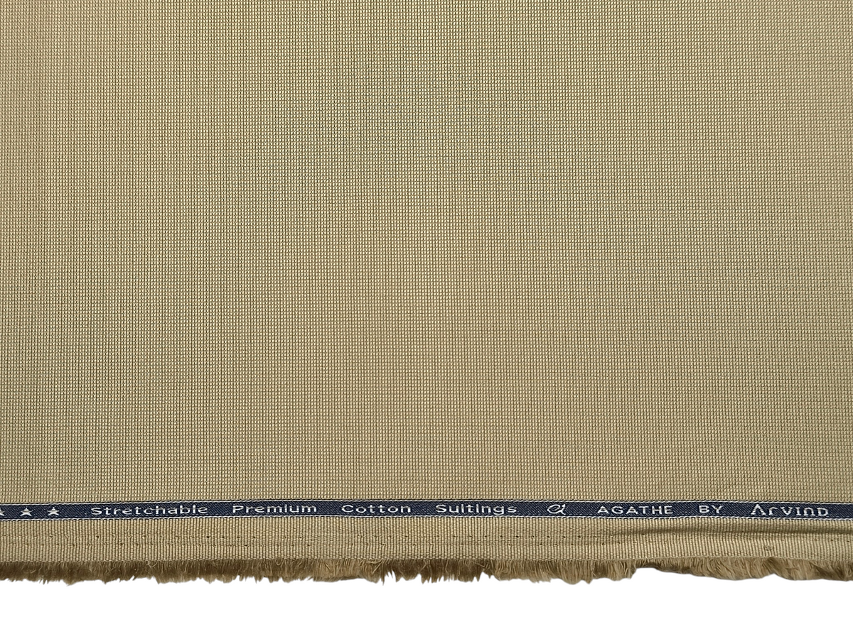 Arvind 100% Cotton Textured Suiting Fabric (Light Pista Plain)