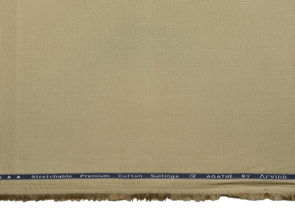 Arvind 100% Cotton Textured Suiting Fabric (Light Pista Plain)