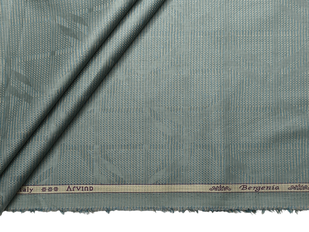 Arvind Bergenia 100% Superfine Premium Cotton Shirting Fabric (Sage Green, Jacquard)