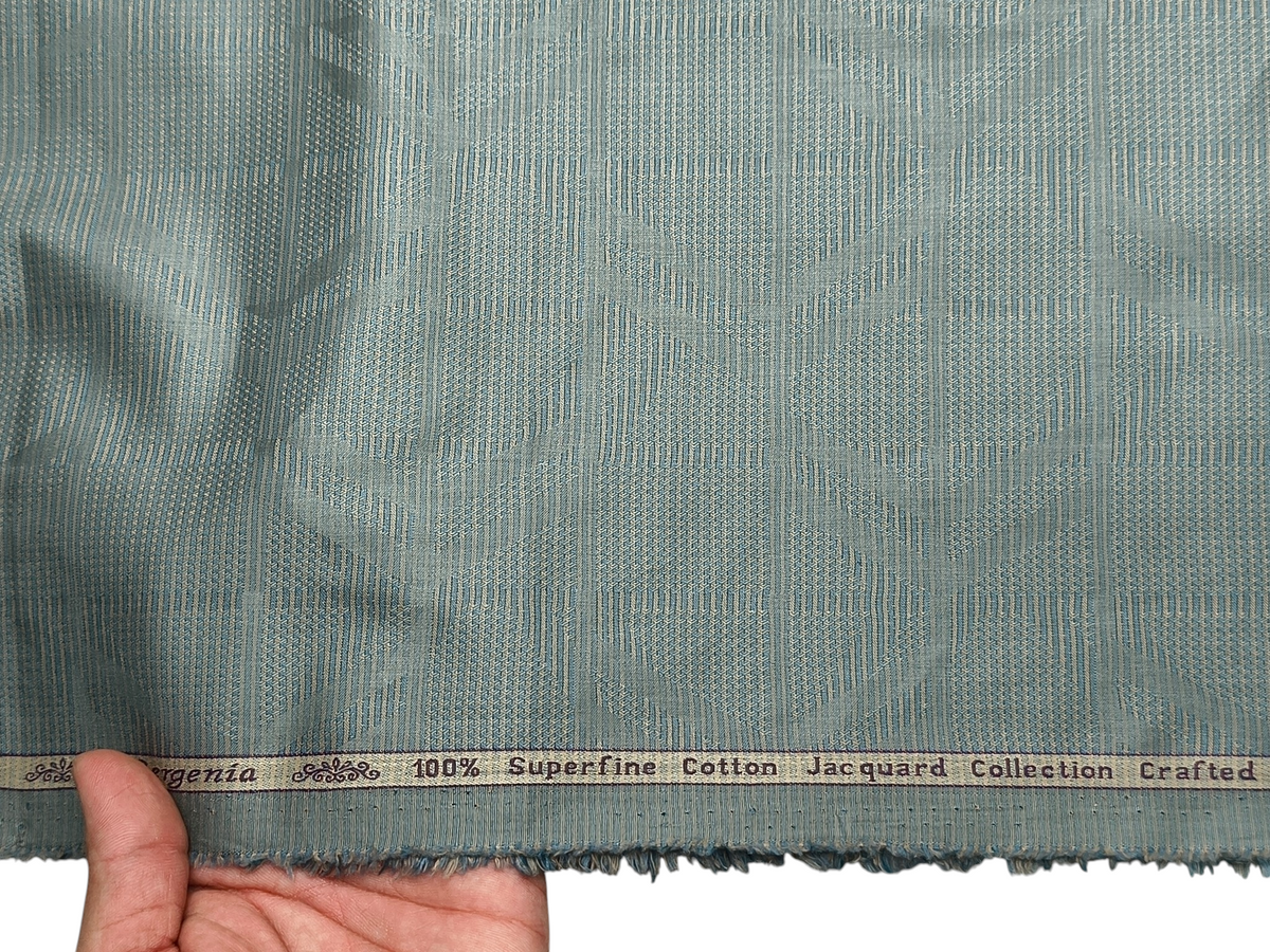 Arvind Bergenia 100% Superfine Premium Cotton Shirting Fabric (Sage Green, Jacquard)