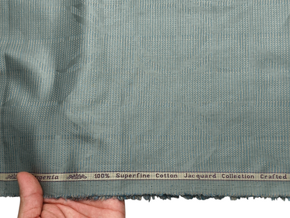 Arvind Bergenia 100% Superfine Premium Cotton Shirting Fabric (Sage Green, Jacquard)