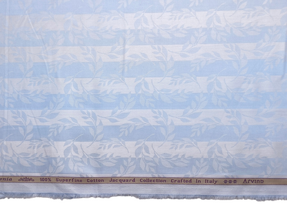 Arvind Bergenia 100% Superfine Premium Cotton Shirting Fabric (Sky Blue, Jacquard)